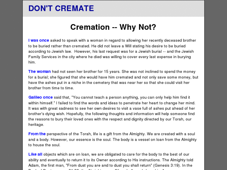 www.dontcremate.com