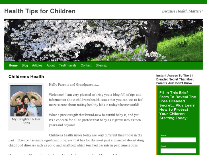 www.healthtipsforchildren.com