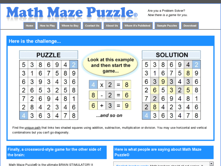 www.mathmazepuzzle.com