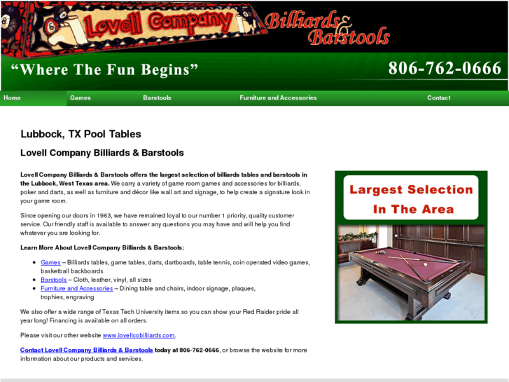 www.lovellcompanybilliardsandbarstools.com