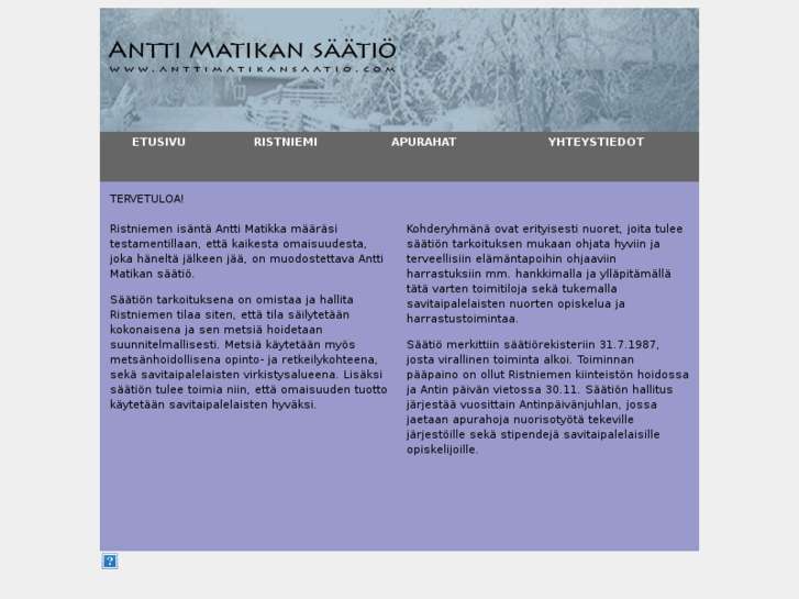 www.anttimatikansaatio.com