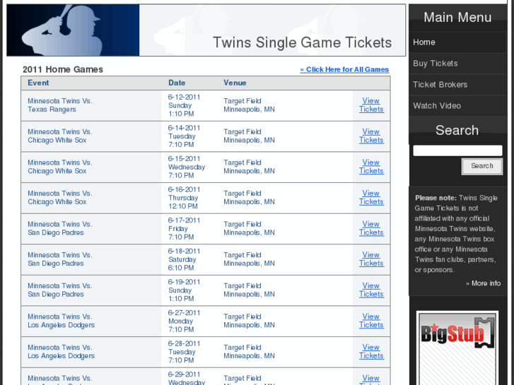 www.twinssinglegametickets.com