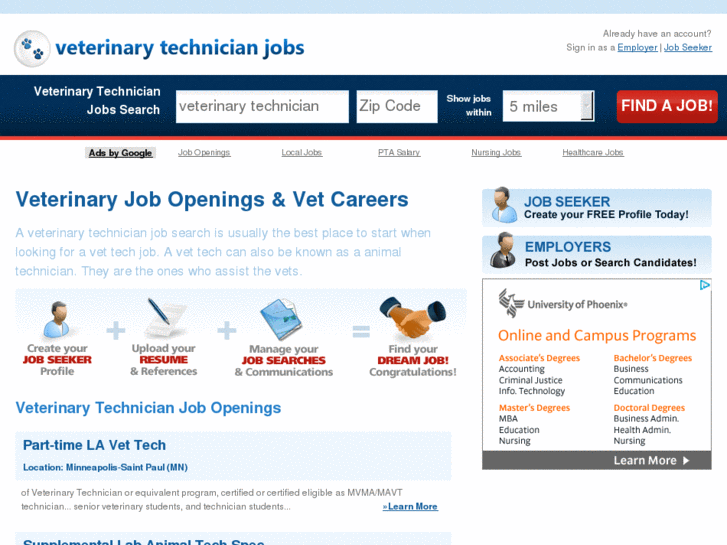 www.veterinarytechnicianjobs.org