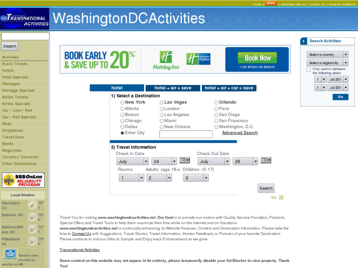 www.washingtondcactivities.net