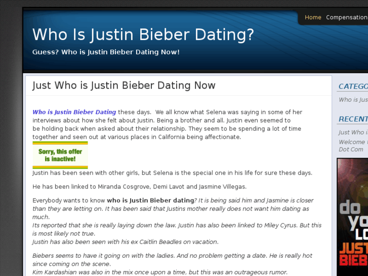 www.whoisjustinbieberdating.com