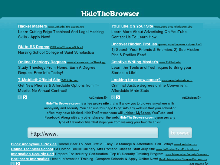 www.hidethebrowser.com