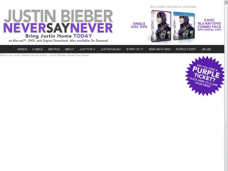 www.justinbieberneversaynever.com