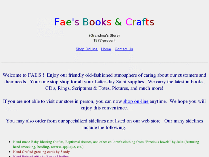 www.faesbooksandcrafts.com