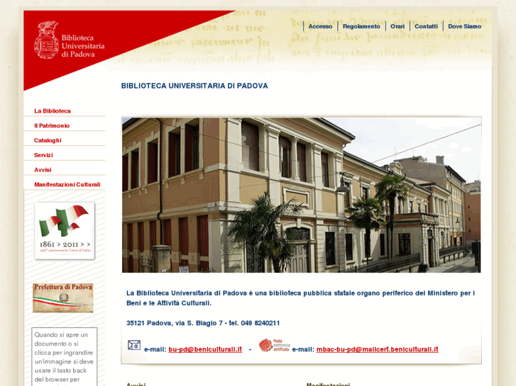 www.bibliotecauniversitariapadova.it