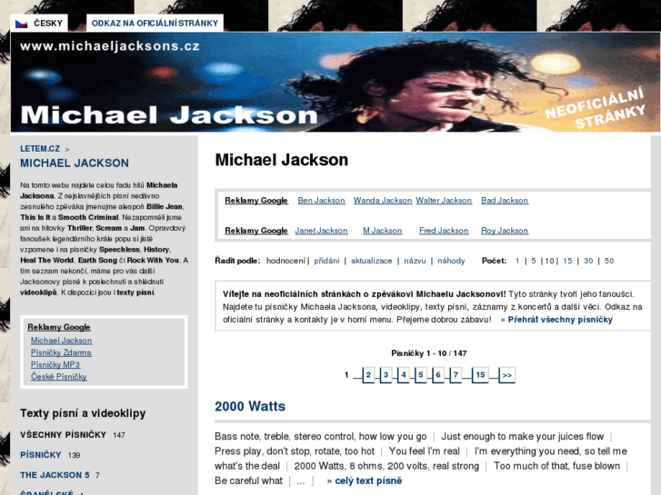 www.michaeljacksons.cz