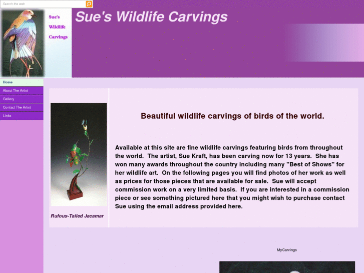 www.sueswildlifecarvings.com