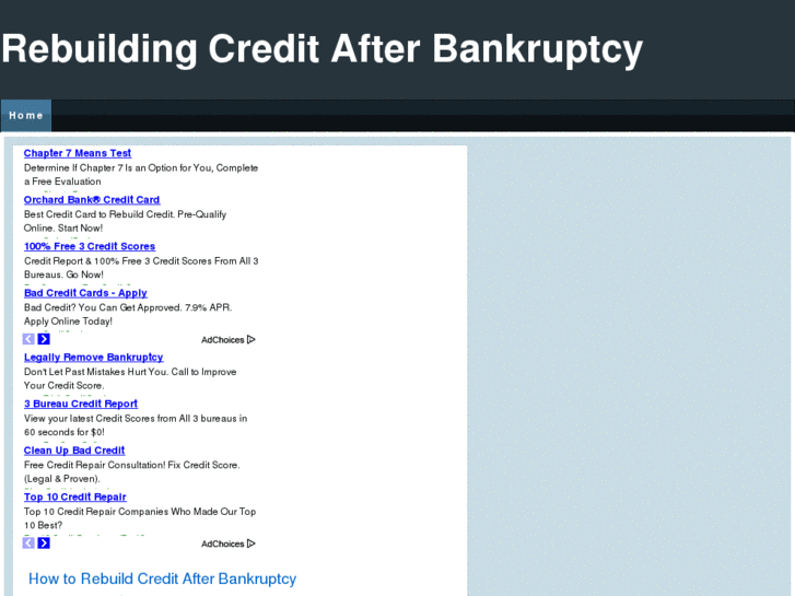 www.rebuildingcreditafterbankruptcy.net