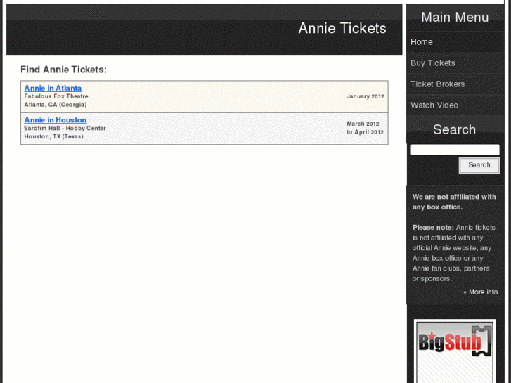 www.annietickets.net