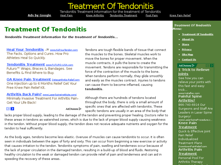 www.treatmentoftendonitis.com