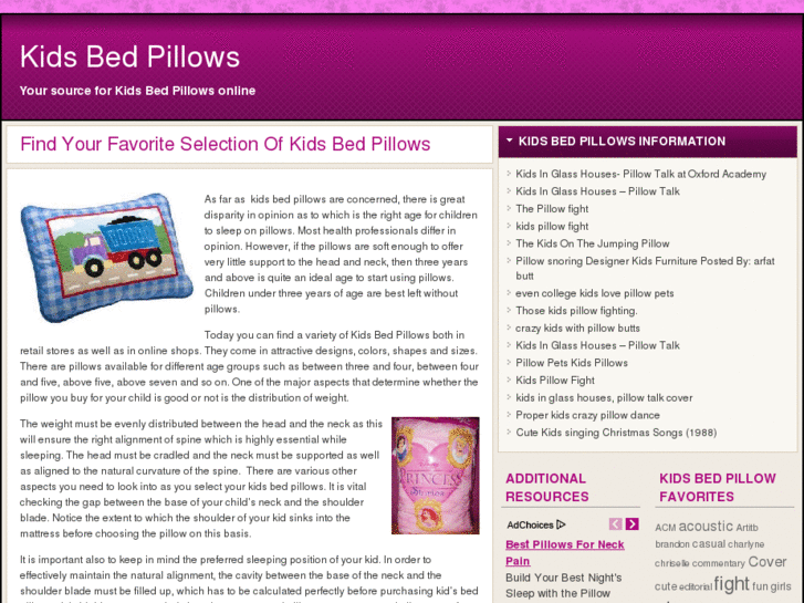 www.kidsbedpillows.com