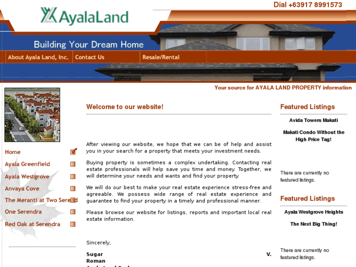 www.ayalalandhomes.com