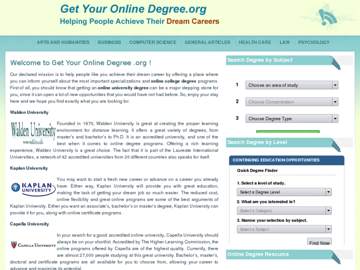 www.getyouronlinedegree.org