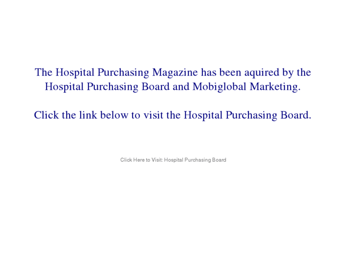 www.hospitalpurchasingmagazine.com