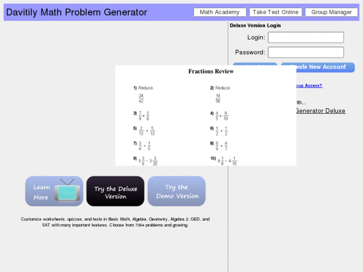 www.mathproblemgenerator.com