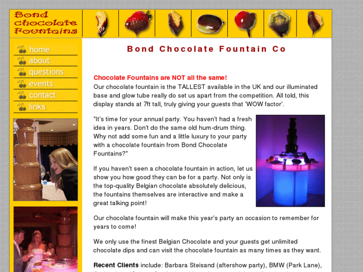 www.bondchocolatefountains.com