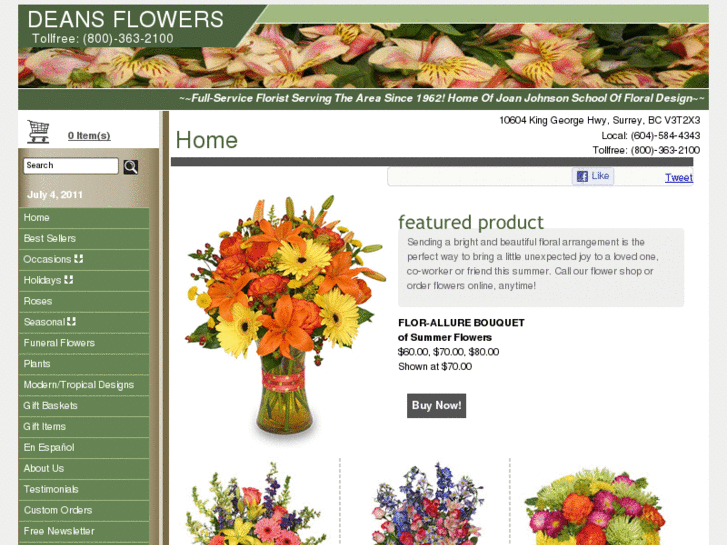 www.deansflowersonline.net