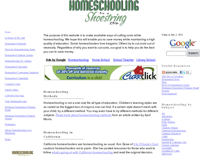 www.homeschoolingonashoestring.com