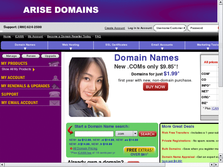 www.arisedomains.com