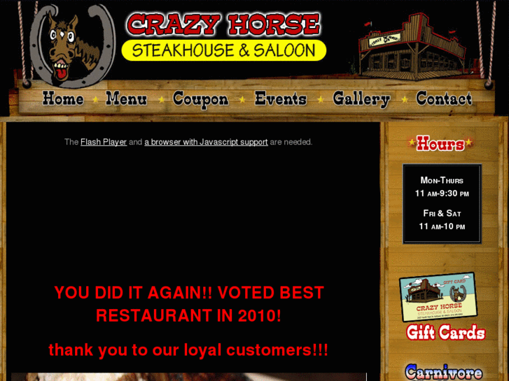 www.crazyhorsesteakhouse.com