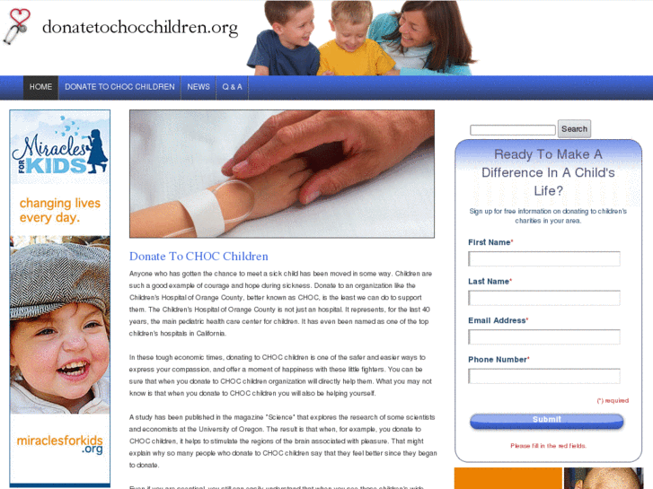 www.donatetochocchildren.org