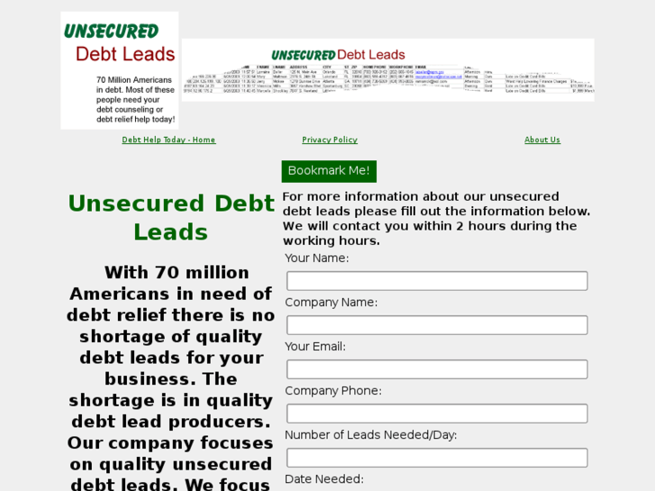 www.unsecureddebtleads.com