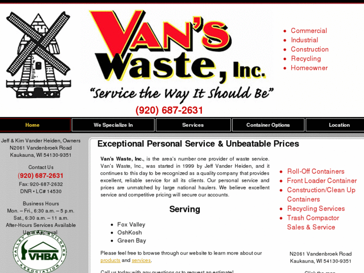 www.vanswasteinc.com