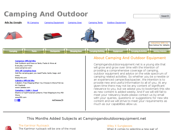 www.campingandoutdoorequipment.net