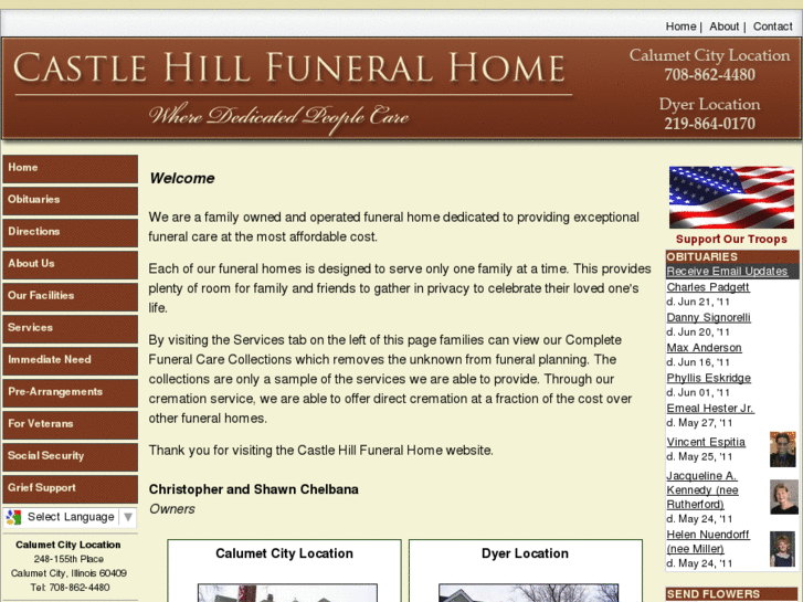 www.castlehillfuneralhome.com