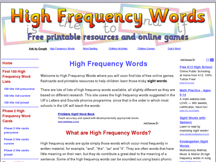 www.highfrequencywords.org