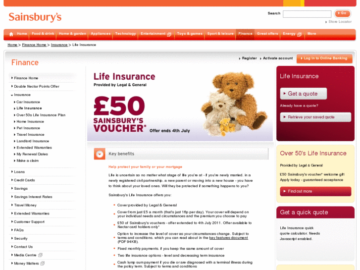 www.lifecoverfromsainsburys.com