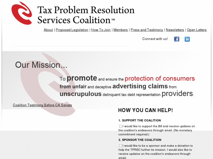www.taxproblemresolutionservicescoalition.com