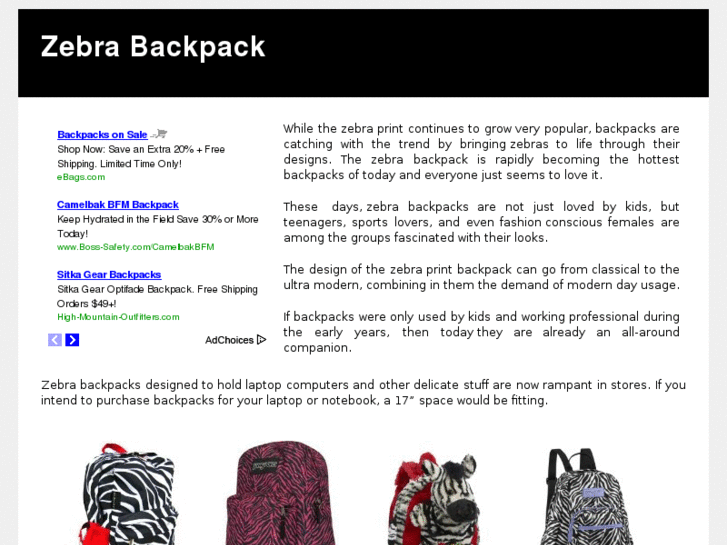 www.zebrabackpack.com