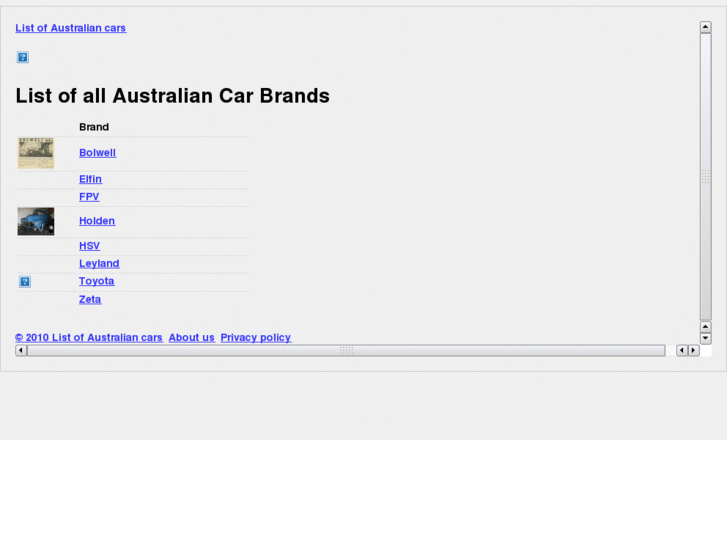 www.listofaustraliancars.com