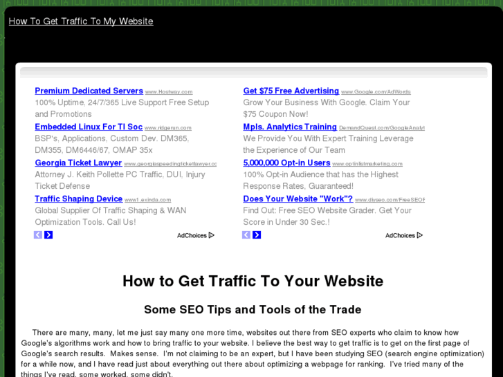 www.howtogettraffictomywebsite.com