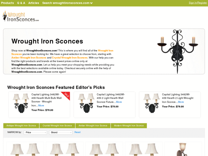 www.wroughtironsconces.com