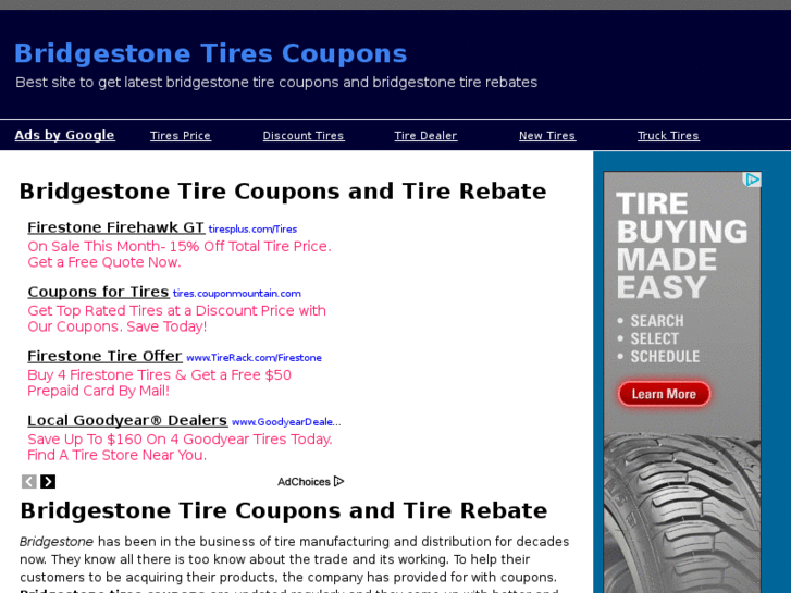 www.bridgestonetirescoupons.com