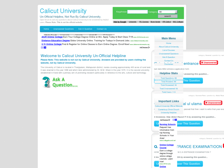 www.calicutuniversity.net