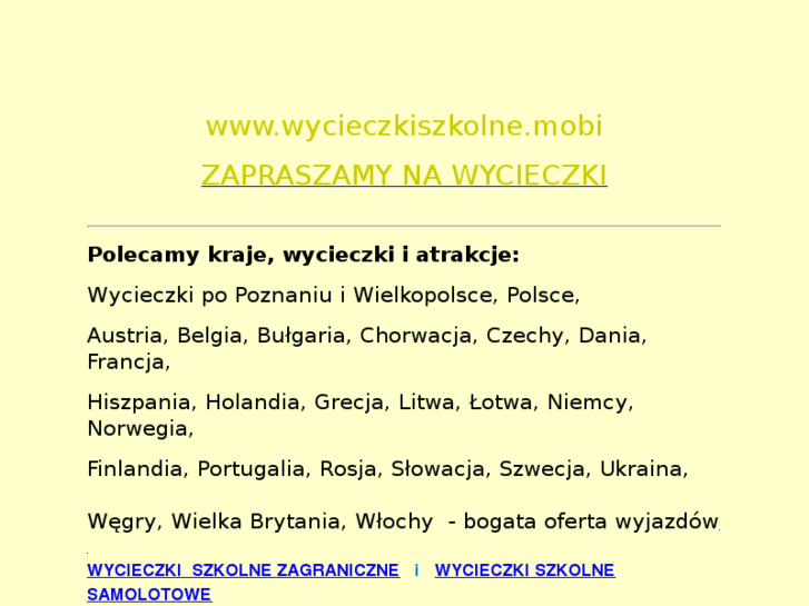 www.wycieczkiszkolne.mobi