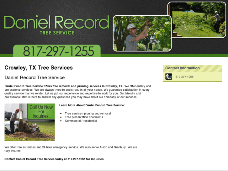 www.danielrecordtreeservice.com