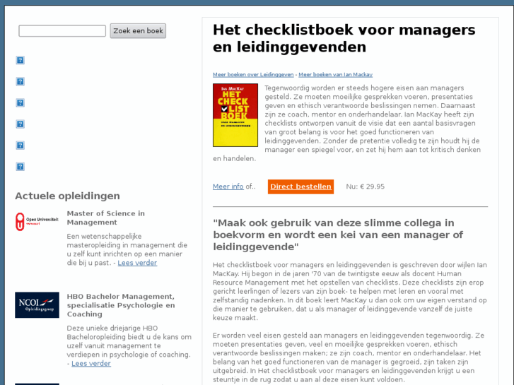 www.hetchecklistboekvoormanagersenleidinggevenden.info