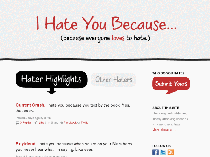 www.ihateyoubecause.com