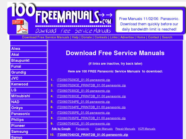 www.100freemanuals.com