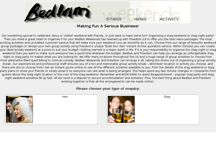 www.bedlamweekends.com