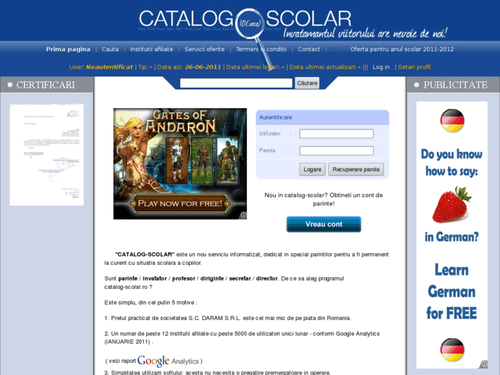 www.catalog-scolar.ro