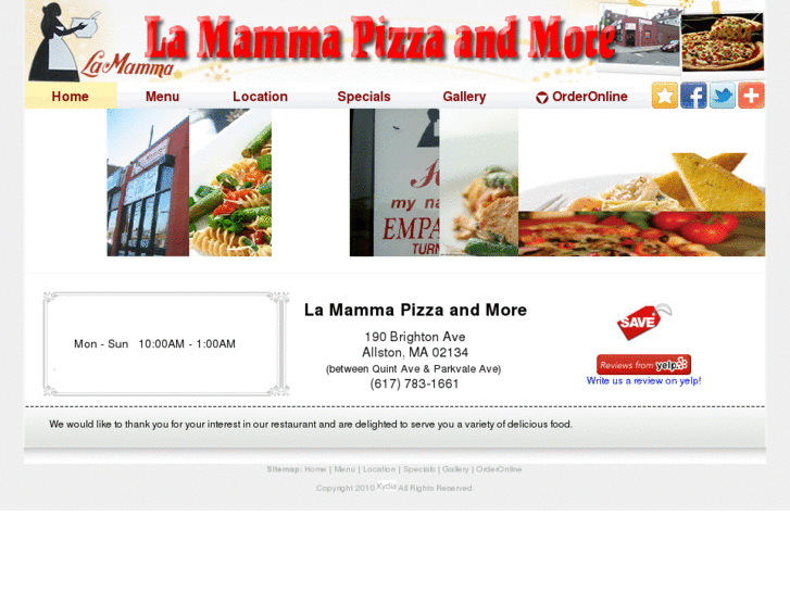 www.lamammapizzaandmore.com